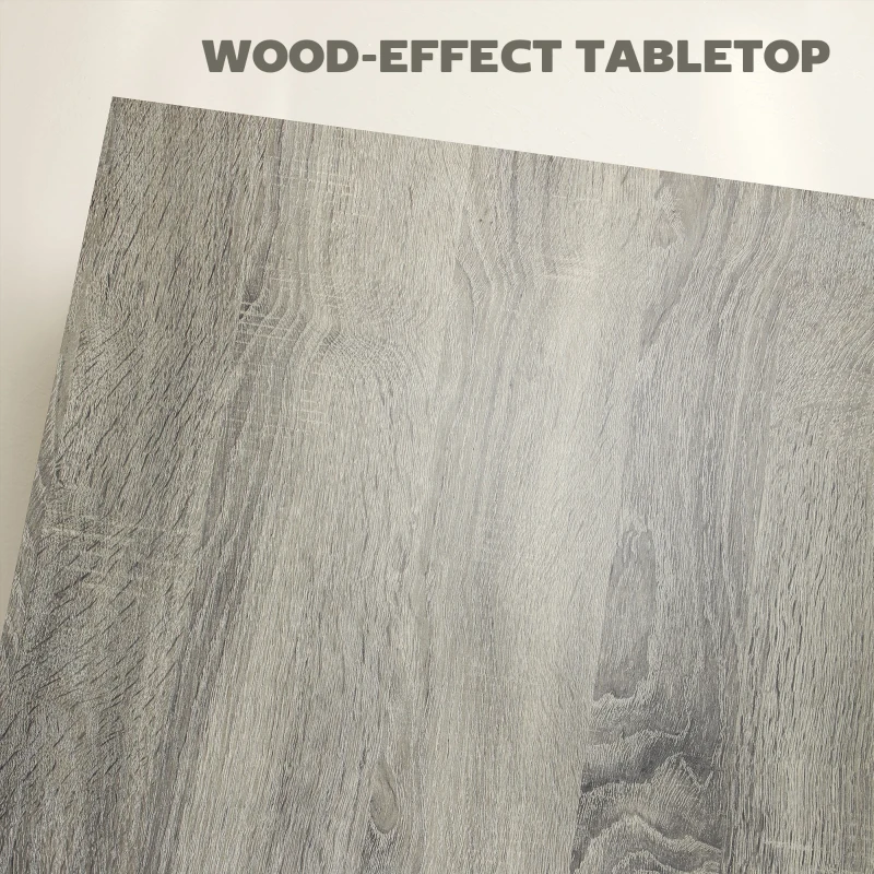 HOMCOM Square Coffee Table, Center Table with 1.6" Thick Tabletop, Gray Wood Grain