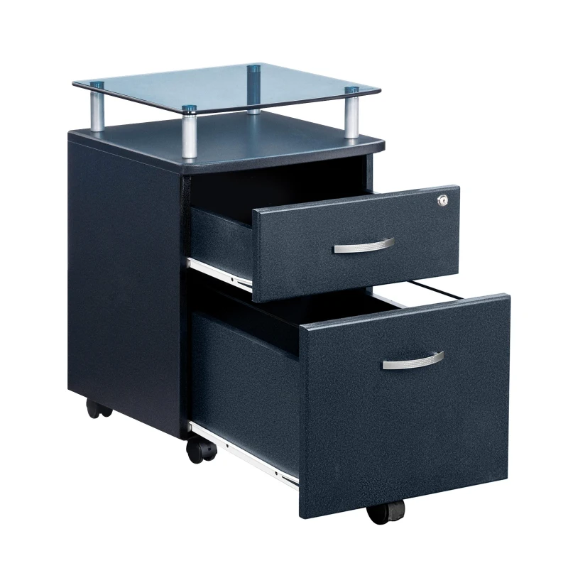 Compact File Cabinet with Hanging Drawers and Locking Design, Locking Storage Unit for Offices and Study Rooms, 15.5" L x 17.5" W x 24" H, Black