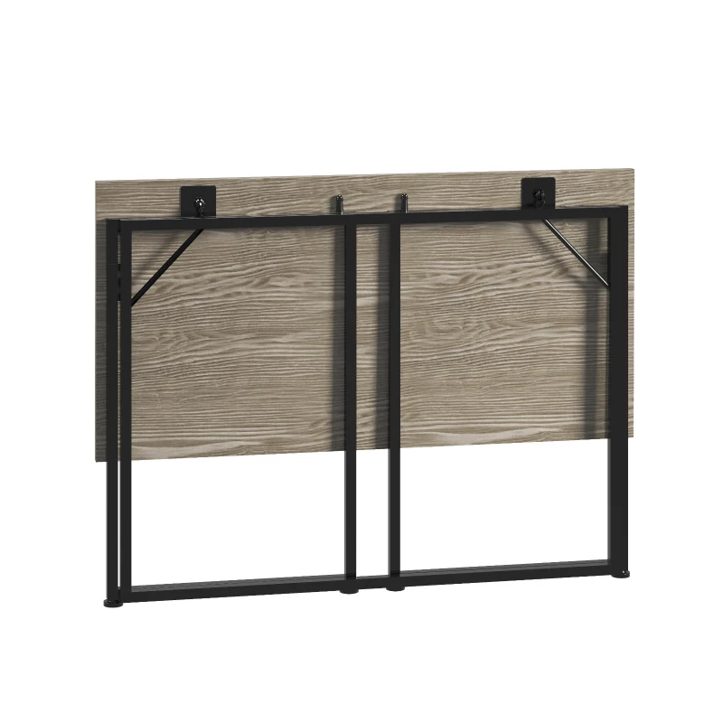 Sleek Folding Desk with Sturdy Steel Legs and MDF Top, Space-Saving Small Computer Writing Table for Apartment, 39.5" L x 19.5" W x 29" H, Grey