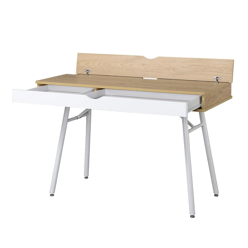 Modern Computer Desk with Accessory-Storage Compartment, Ideal Laptop Table for Bedrooms and Study Rooms, 45" L x 21.5" W x 30" H, Brown
