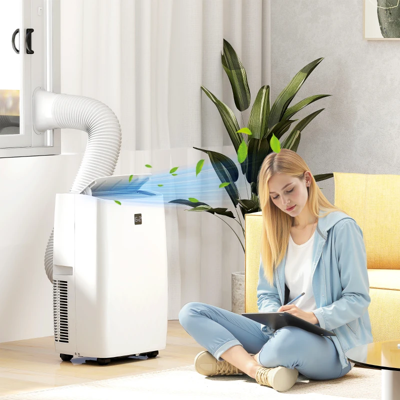 HOMCOM 14000 BTU Portable Air Conditioner, AC Unit with Cool, Dehumidifier, Fan, 549 Sq. ft, 24H Timer On Off, Window Kit