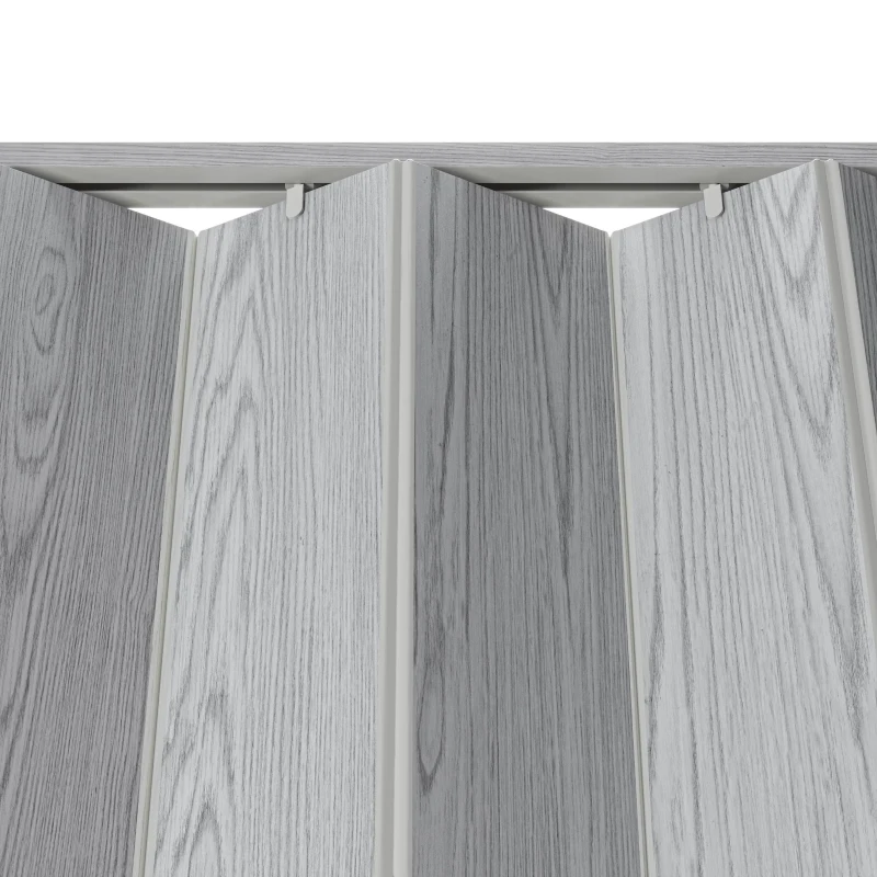 Stylish Foldable Accordion Door with Magnetic Close Latch, Space-Saving Interior PVC Sliding Door for Closet, 32" L x 0.5" W x 80" H, Grey