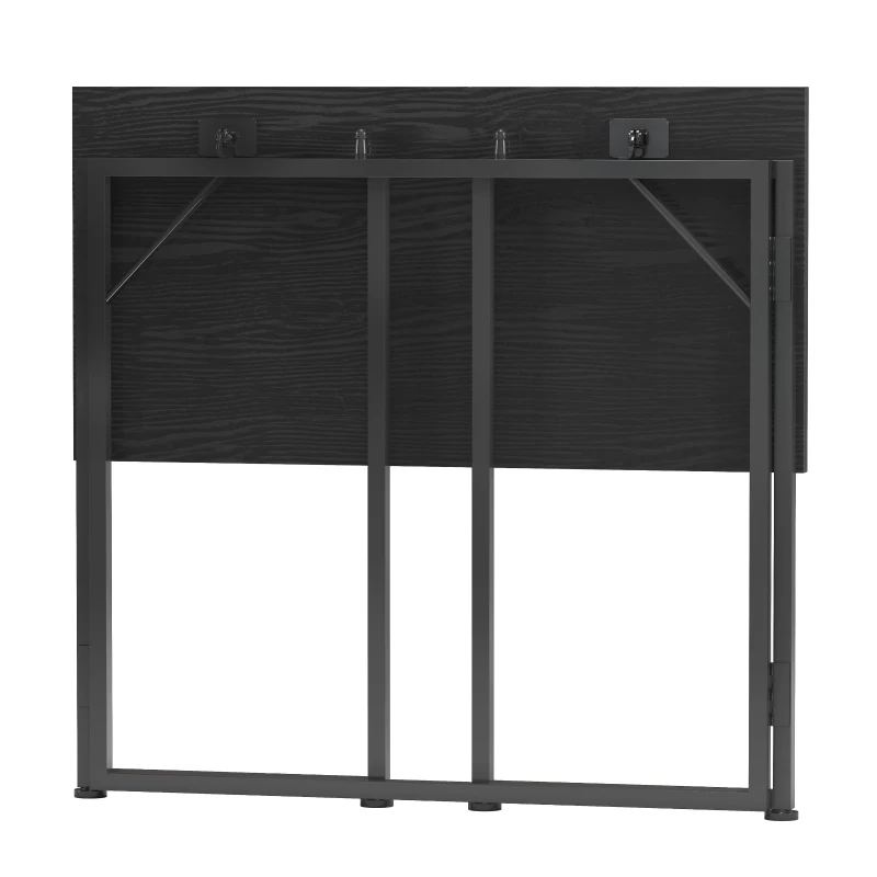Sleek Folding Desk with Durable Steel Frame, Space-Saving Small Computer Writing Table for Apartment, 31.5" L x 15.5" W x 29" H, Black