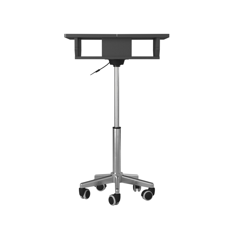 Functional Laptop Cart with Foldable Panel and Open Storage Space, Portable Table for Meeting Rooms, 21″ L x 17.5″ W x 25″ H, Black