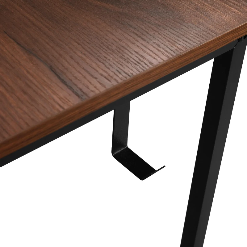 Industrial L-Shaped Desk with Raised Monitor Stand and Open Shelves, Modern Corner Computer Workstation for Home Office, 59" L x 59" W x 35" H, Walnut