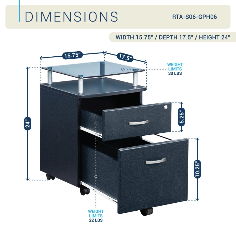 Compact File Cabinet with Hanging Drawers and Locking Design, Locking Storage Unit for Offices and Study Rooms, 15.5" L x 17.5" W x 24" H, Black