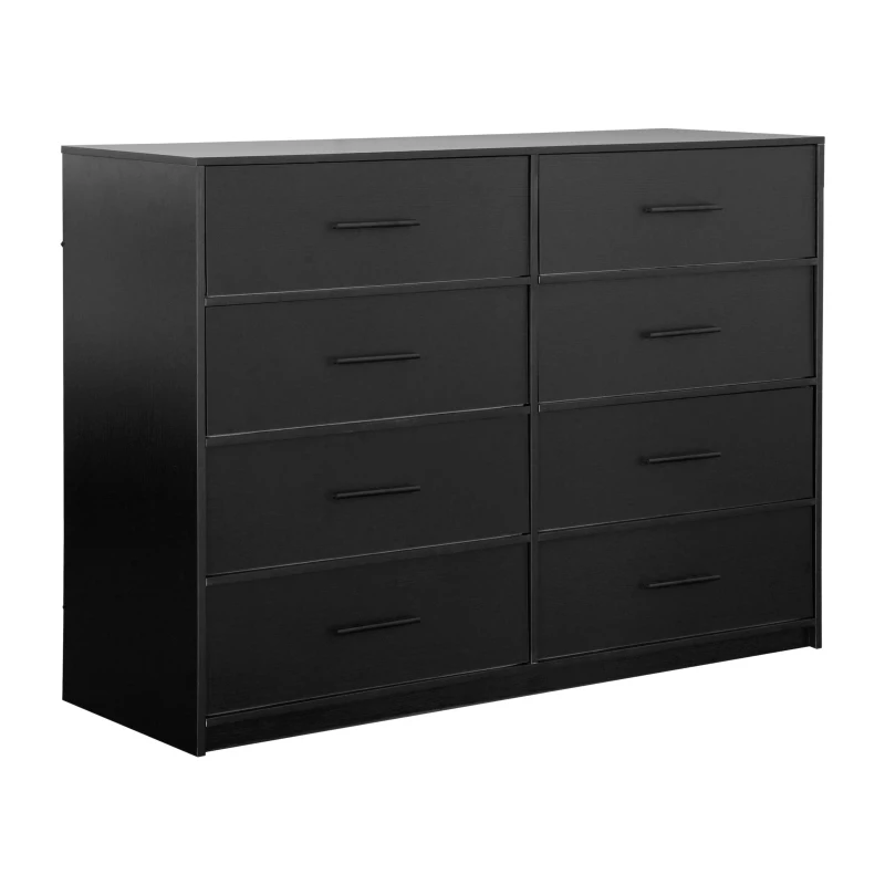 Roomy 8-Drawer Dresser with Water-Resistant Top, Ideal Storage Chest for Bedrooms, Living Rooms, TV Stand, 44.5" L x 16" W x 34.5" H, Black