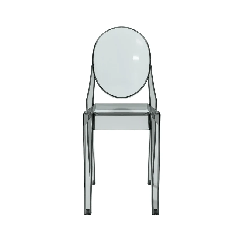 Set of 4 Ghost Chairs with Durable Acrylic Construction, Ideal Event Chairs for Formal Events and Casual Gatherings, 14.5" L x 20" W x 35.5" H, Gray