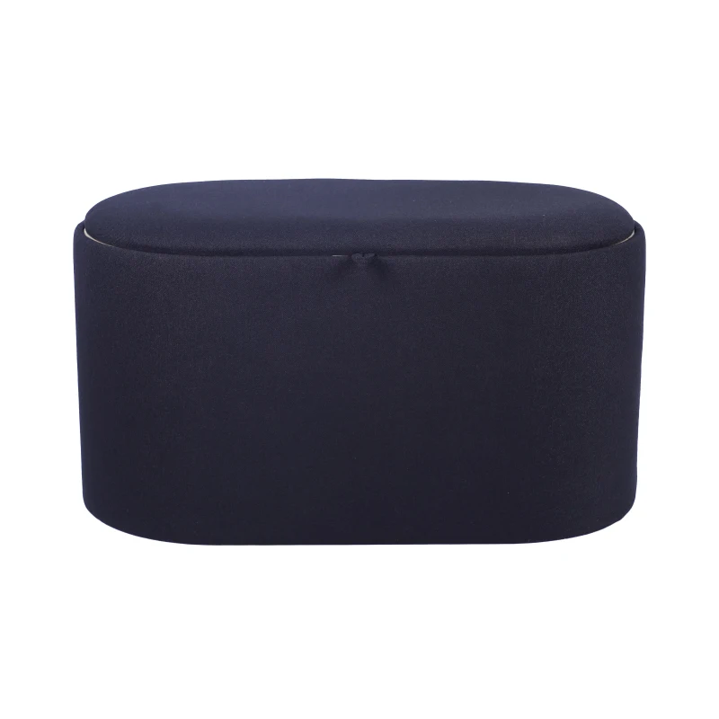 Multi-Functional Storage Ottoman with Reversible Tray Top, Versatile Seat for Living Rooms, 30" L x 15.5" W x 16.5" H, Black