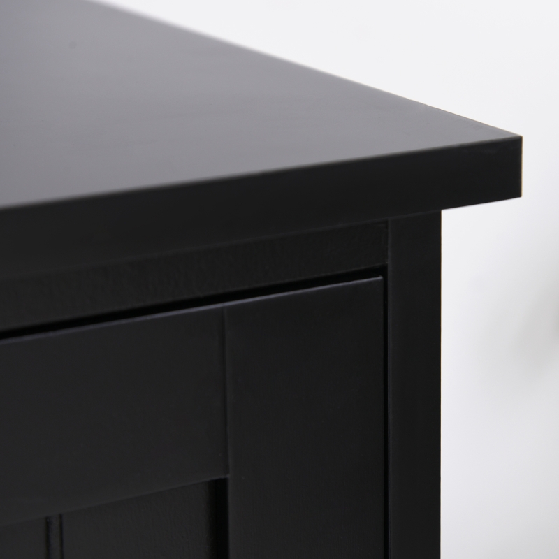 HOMCOM 48" 4-Door Storage Cabinet Multi-Storey Large Space Pantry with Adjustable Shelves Black