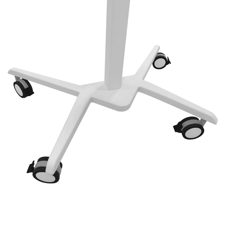 Adjustable Laptop Stand with Top Tilt Control Lever, Mobile Laptop Table for Bedrooms and Living Rooms, 27.5″ L x 18″ W x 30″ H, White