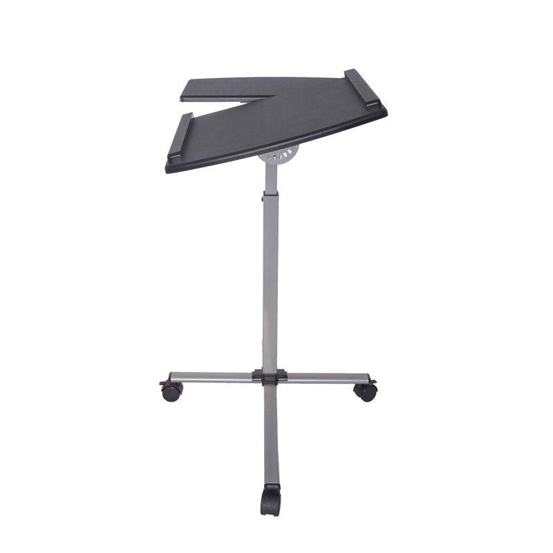 Ergonomic Rolling Laptop Cart with Two Safety Edge-Stoppers, Functional Laptop Stand with Stationary Writing Panel, 30″ L x 22.5″ W x 29.5″ H, Black