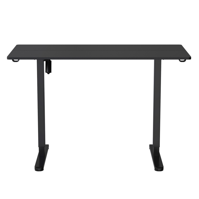Sleek Electric Standing Desk with Memory Presets and Hooks, Height Adjustable Sit to Stand Computer Desk for Home Office, 47.5'' L x 23.5'' W x 28'' H, Black