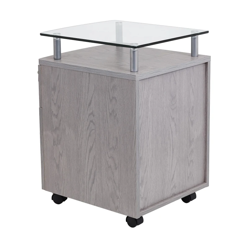 Compact File Cabinet with Hanging Drawers and Locking Design, Locking Storage Unit for Offices and Study Rooms, 15.5" L x 17.5" W x 24" H, Gray