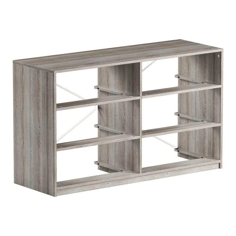 Versatile 6-Drawer Dresser with Water-Resistant Top, Ideal Storage Chest for Bedrooms, Playrooms, Entryways, 44.5" L x 16" W x 26.5" H, Gray