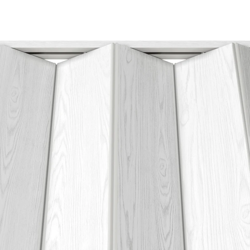 32" W Sleek Foldable Accordion Door with Double-Walled Panels, Space-Saving Interior PVC Sliding Door for Bedroom, 32'' L x 1'' W x 80'' H, White Oak