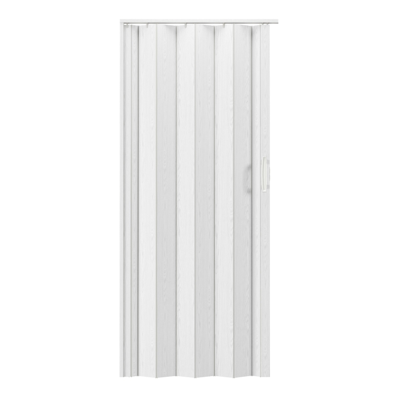 Stylish Foldable Accordion Door with Magnetic Close Latch, Space-Saving Interior PVC Sliding Door for Closet, 32" L x 0.5" W x 80" H, White Oak