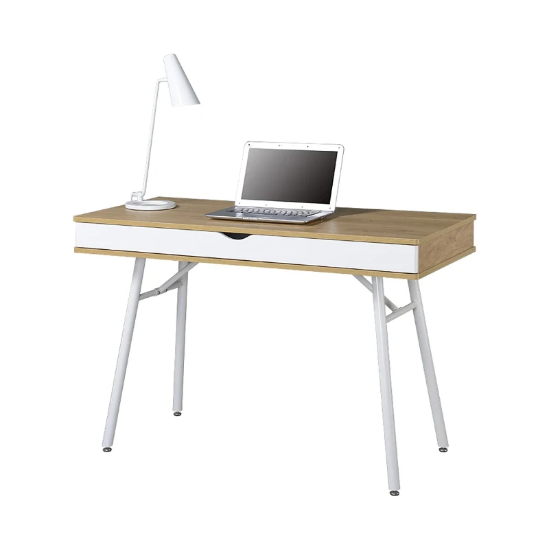 Modern Computer Desk with Accessory-Storage Compartment, Ideal Laptop Table for Bedrooms and Study Rooms, 45" L x 21.5" W x 30" H, Brown
