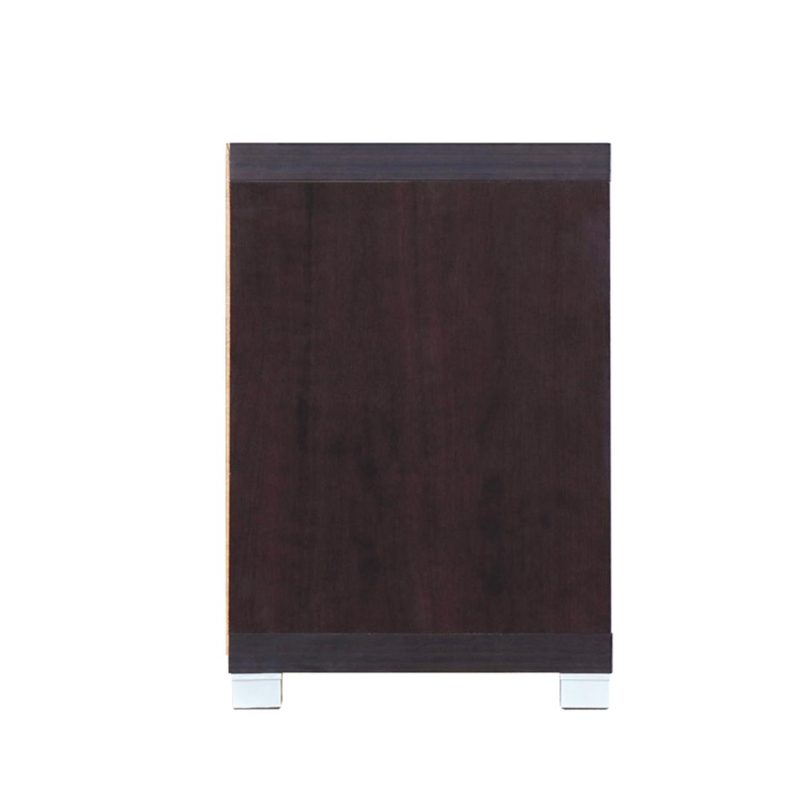 Sleek Durbin TV Stand with Glass Panel Cabinets and Cable Management, Modern Media Sideboard Cabinet for Living Room, 57" L x 15" W x 23" H, Espresso