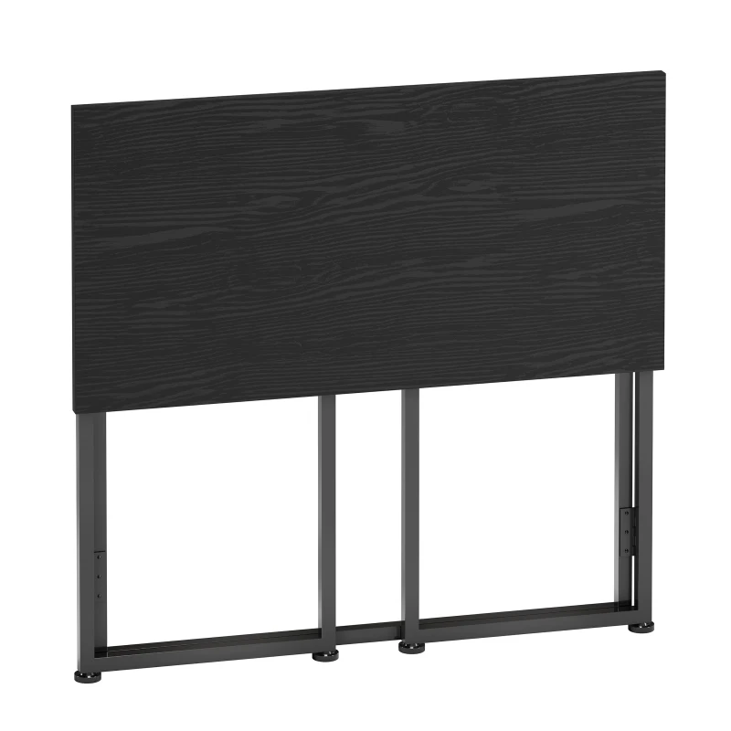 Sleek Folding Desk with Durable Steel Frame, Space-Saving Small Computer Writing Table for Apartment, 31.5" L x 15.5" W x 29" H, Black