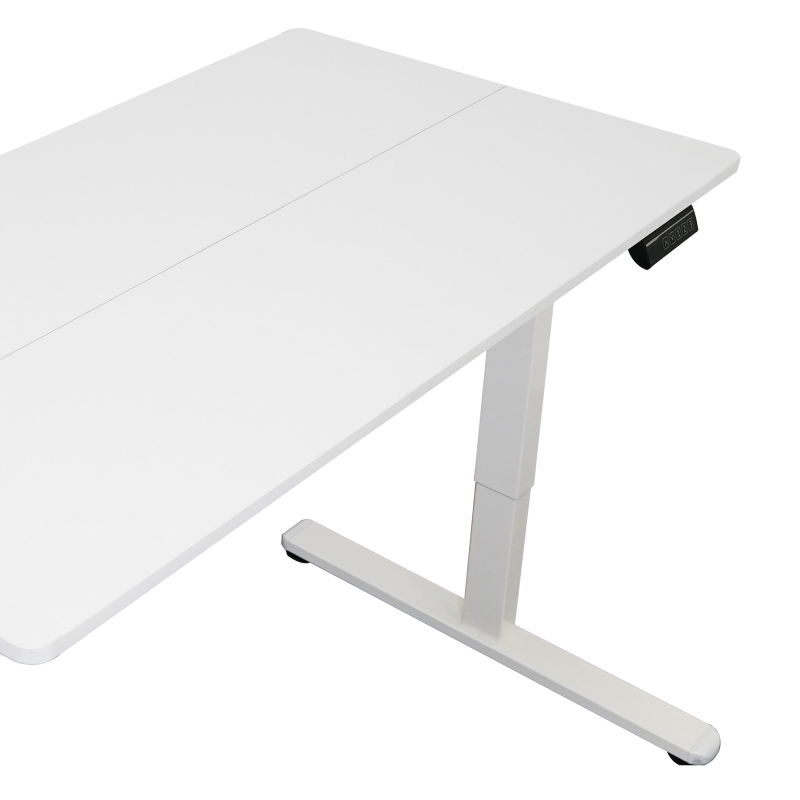 Sleek Electric Standing Desk with Memory Presets and Hooks, Height Adjustable Sit to Stand Computer Desk for Home Office, 47.5'' L x 23.5'' W x 28'' H, White