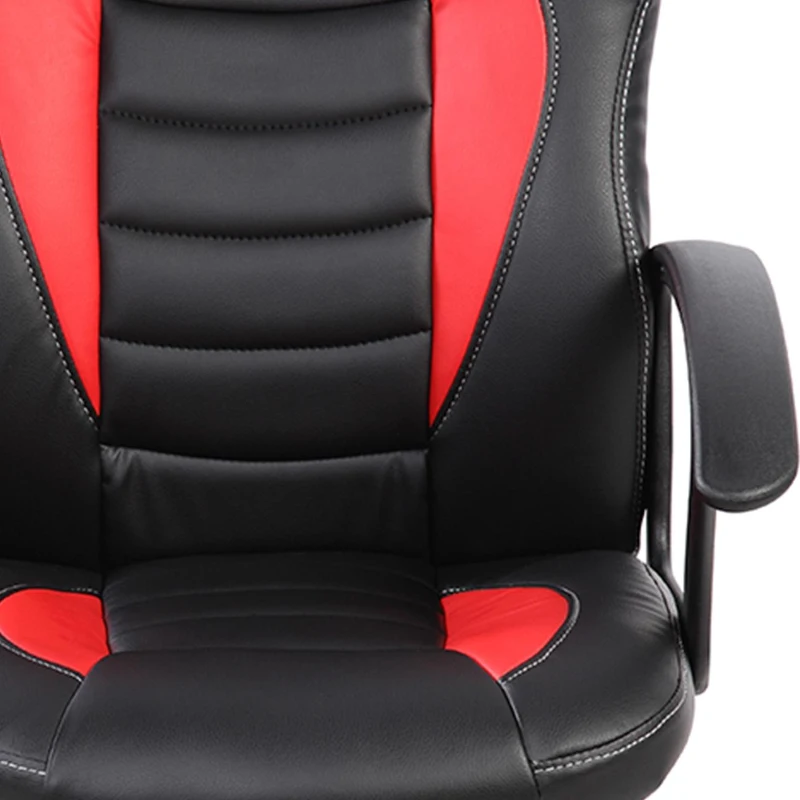 Sporty Gaming Chair with Pneumatic Height Adjustment and Non-Marking Casters, Perfect Racer-Style Chair for Kids, 21" L x 22" W x 35" H, Red