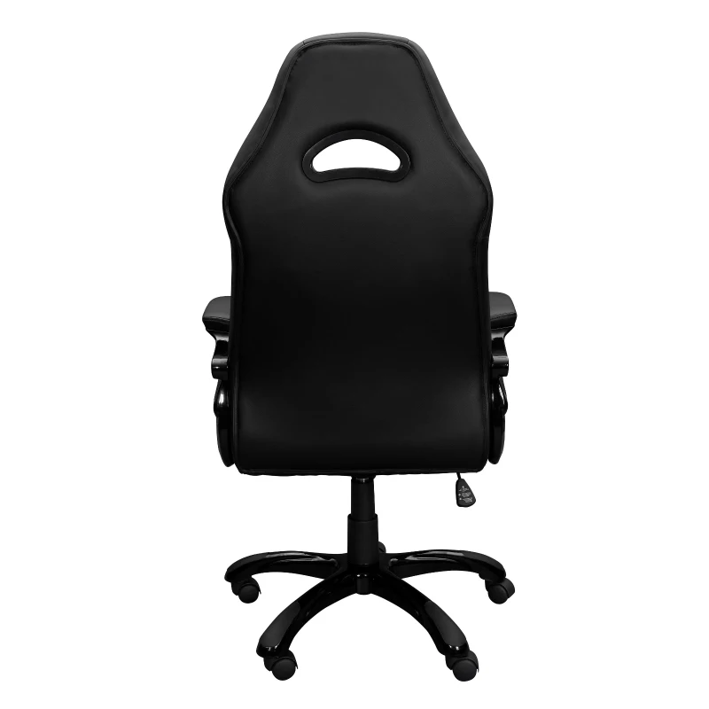 Racer-style Chair with Flip-Up Arms and TechniFlex Upholstery, Flexible Racer Seat with Locking Tilt Control, 25.5″ L x 27.5″ W x 47.5″ H, Black