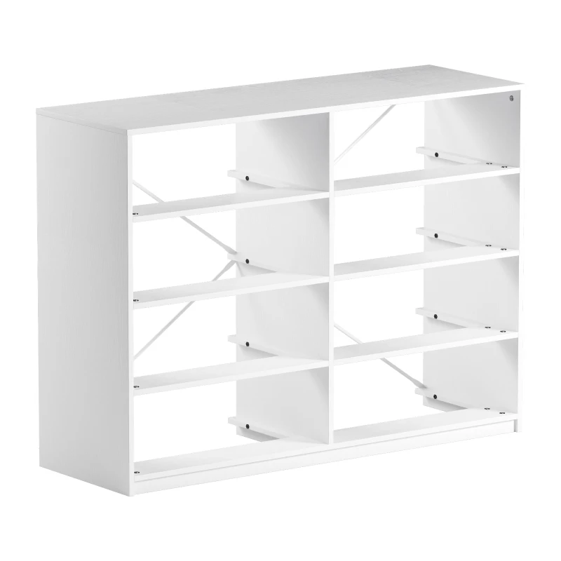 Roomy 8-Drawer Dresser with Water-Resistant Top, Ideal Storage Chest for Bedrooms, Living Rooms, TV Stand, 44.5" L x 16" W x 34.5" H, White