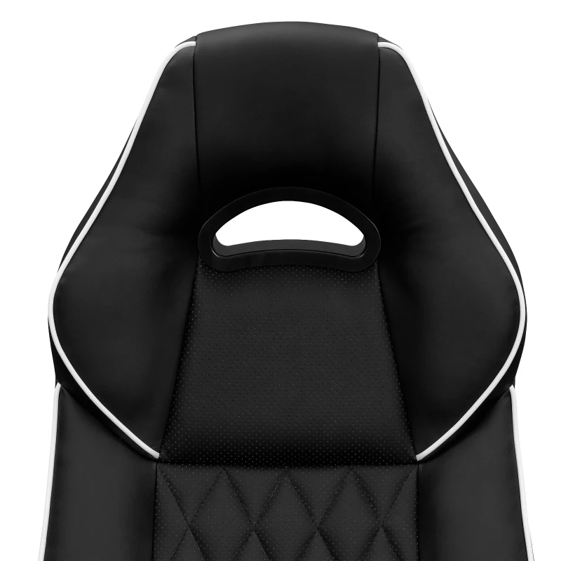 Racer-style Chair with Flip-Up Arms and TechniFlex Upholstery, Flexible Racer Seat with Locking Tilt Control, 25.5″ L x 27.5″ W x 47.5″ H, Black