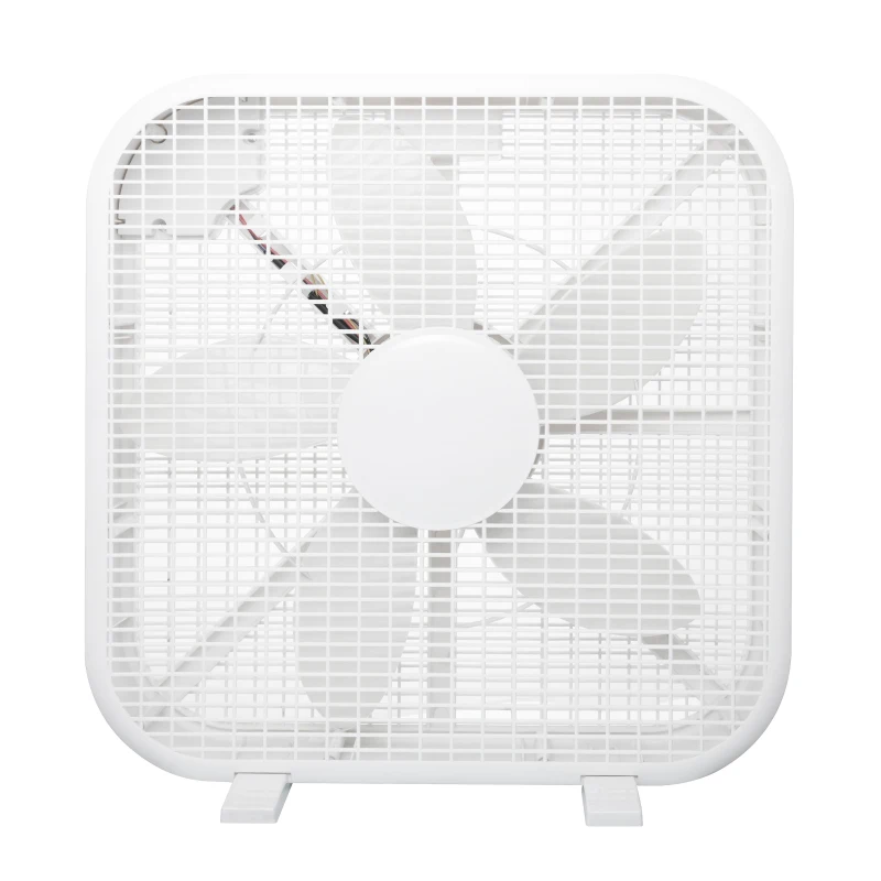 Powerful 20" Box Fan with 3 Adjustable Speed Settings, Lightweight High-Velocity Air Circulation Floor Fan for Home, 21" L x 4" W x 21" H, White