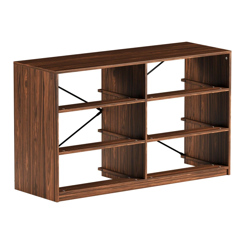 Versatile 6-Drawer Dresser with Water-Resistant Top, Ideal Storage Chest for Bedrooms, Playrooms, Entryways, 44.5" L x 16" W x 26.5" H, Walnut