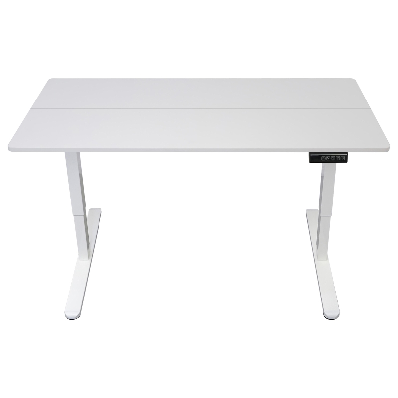 Sleek Electric Standing Desk with Memory Presets and Hooks, Height Adjustable Sit to Stand Computer Desk for Home Office, 47.5'' L x 23.5'' W x 28'' H, White