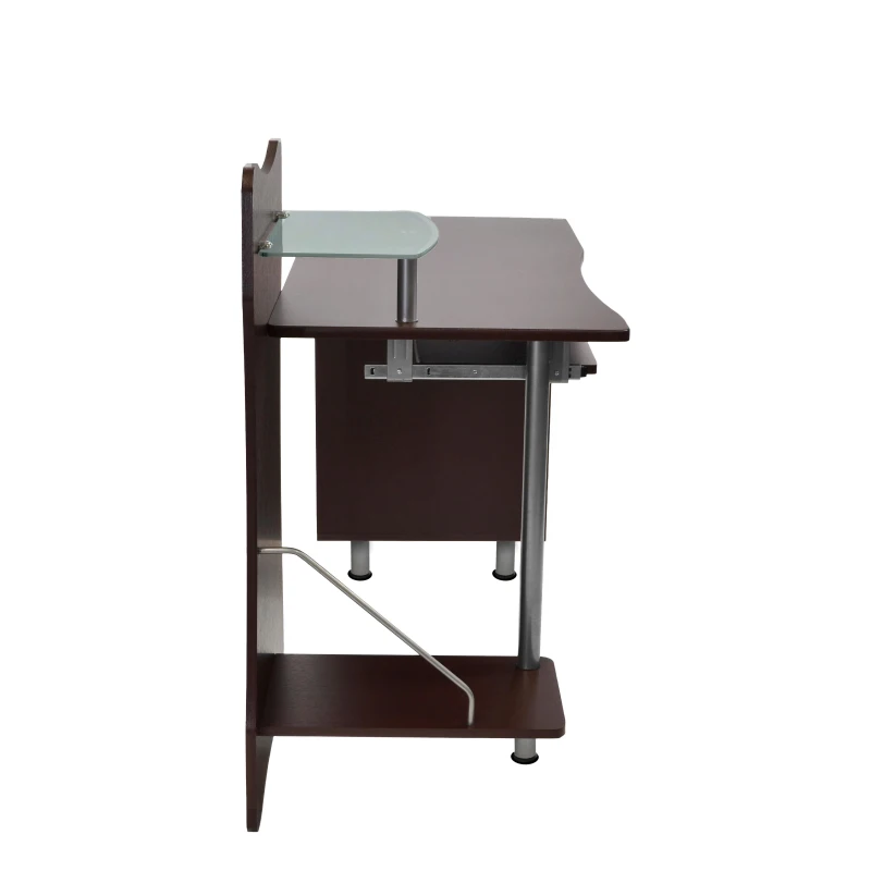 Practical Computer Desk with File Drawer and Spacious Desktop, Storage Workstation for Study Areas and Offices, 51″ L x 22″ W x 39.5″ H, Chocolate
