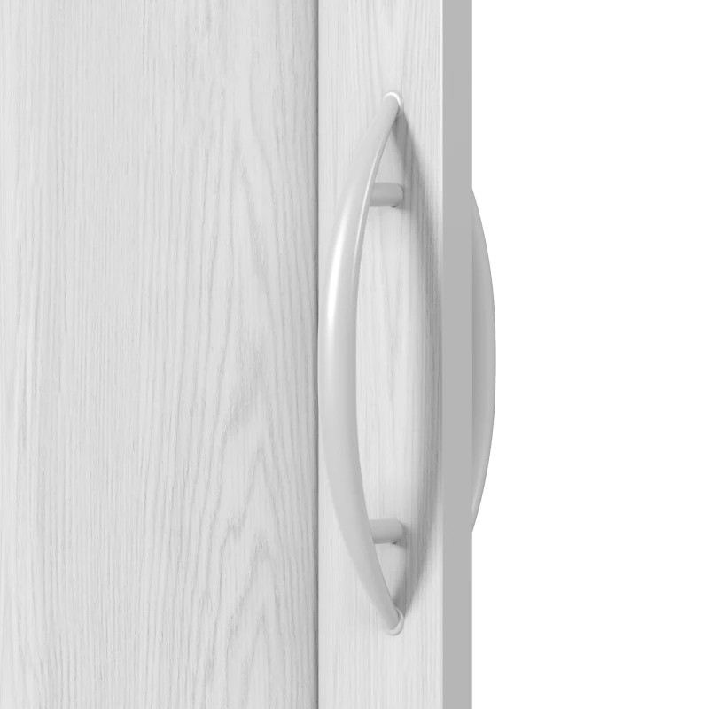Sleek Foldable Accordion Door with Double-Walled Panels, Space-Saving Interior PVC Sliding Door for Bedroom and Closet, 36" L x 1" W x 80" H, White Oak