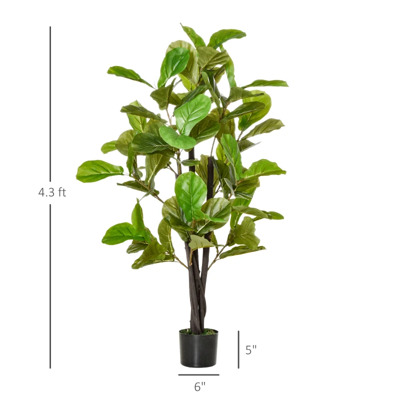 HOMCOM Set of Two Hanging Lisianthus Flower Pots - Yellow/Green