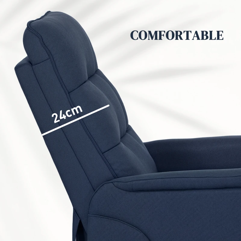HOMCOM Power Lift Chair for Elderly, Fabric Recliner Sofa with Remote Control, Side Pockets, Quick Assembly, Deep Blue