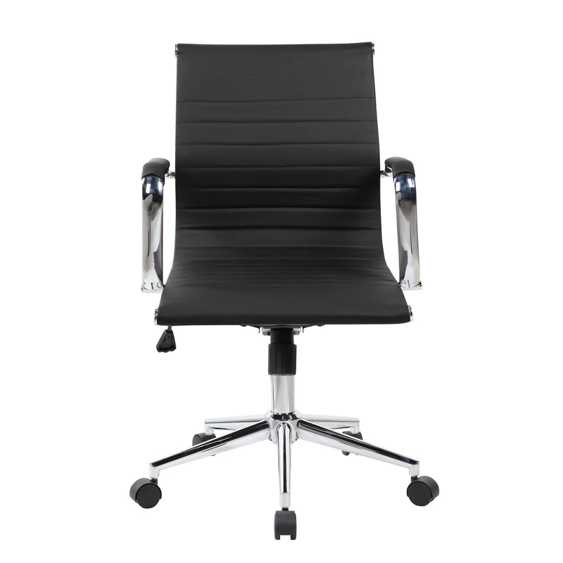 Cozy Office Chair with Flip-Up Arms and TechniFlex Upholstery, Flexible Racer Seat with Locking Tilt Control, 22.5″ L x 23.5″ W x 36″ H, Black