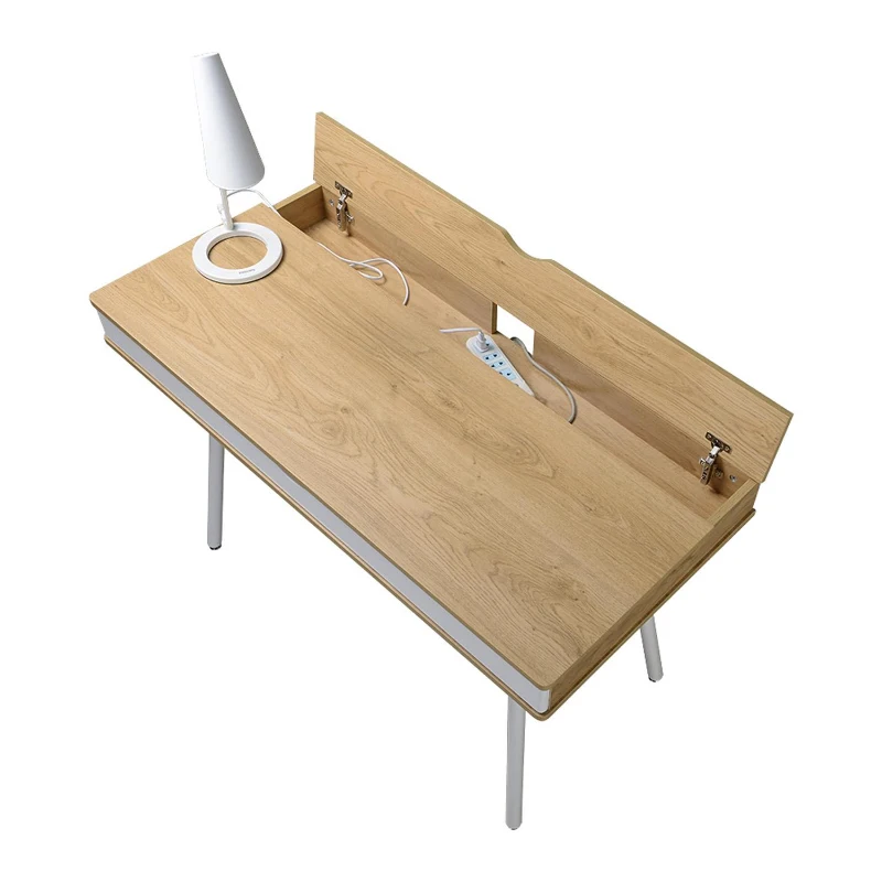 Modern Computer Desk with Accessory-Storage Compartment, Ideal Laptop Table for Bedrooms and Study Rooms, 45" L x 21.5" W x 30" H, Brown