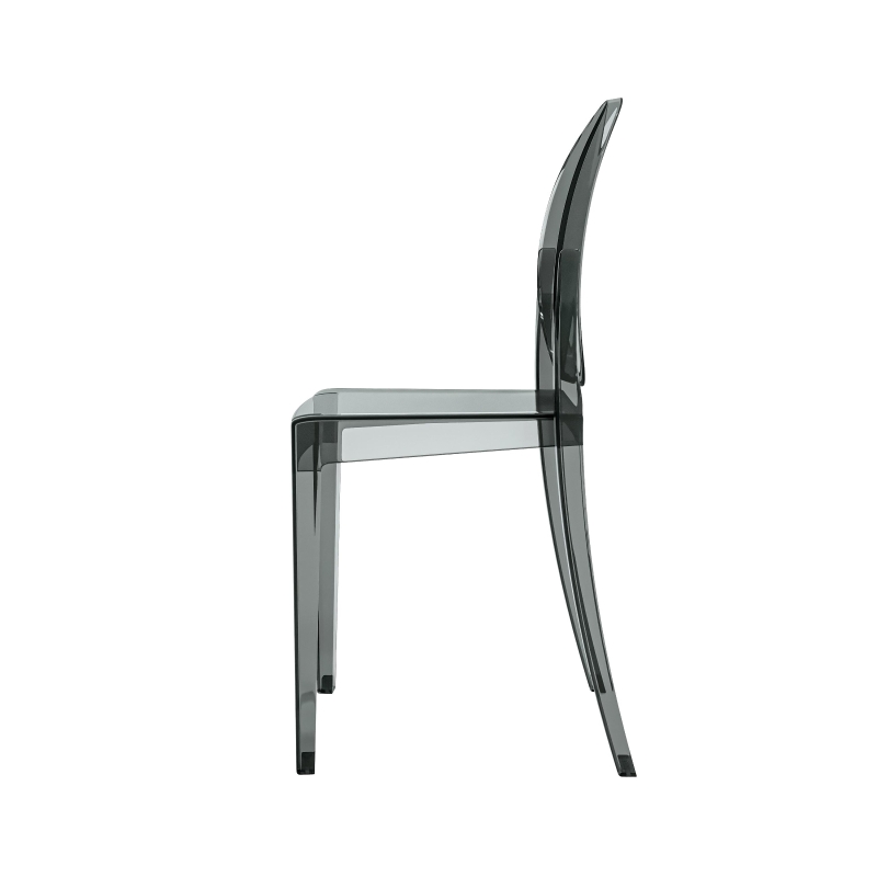 Set of 4 Ghost Chairs with Durable Acrylic Construction, Ideal Event Chairs for Formal Events and Casual Gatherings, 14.5" L x 20" W x 35.5" H, Gray