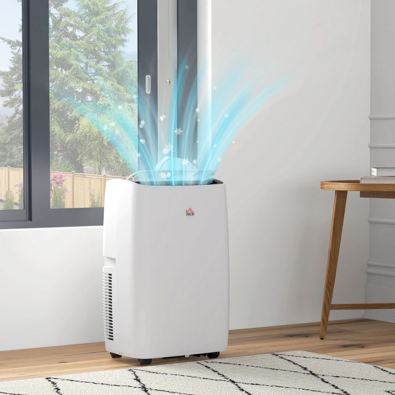 HOMCOM 12,000 BTU Mobile Air Conditioner 549 Sq. Ft., Dehumidifier Fan Auto Sleep with 24H Timer On/Off, Window Kit