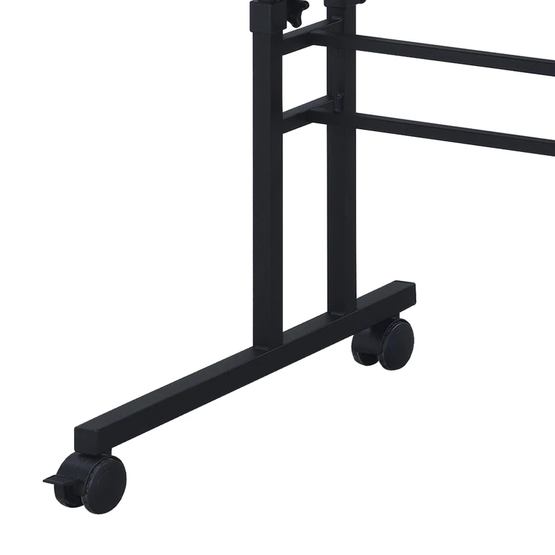 Mobile Writing Desk with Height Adjustment and Headphone Hook, Compact Worktable for Offices and Study Rooms, 35″ L x 23.5″ W x 28″ H, Black