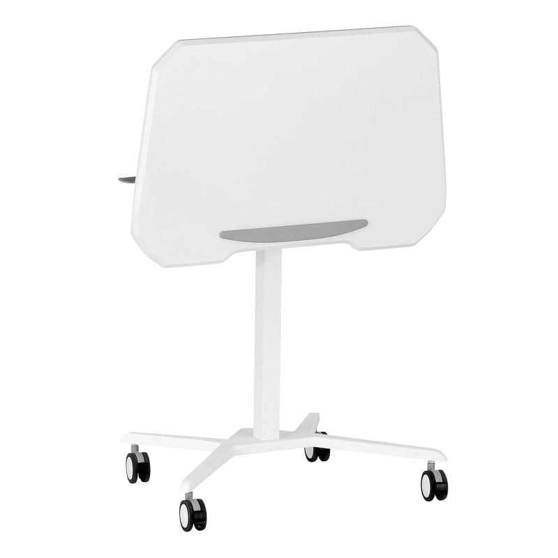 Adjustable Laptop Stand with Top Tilt Control Lever, Mobile Laptop Table for Bedrooms and Living Rooms, 27.5″ L x 18″ W x 30″ H, White