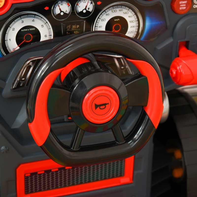 Qaba Mechanic Kids Truck Engine Toy Set, Car Service Play Set, Red