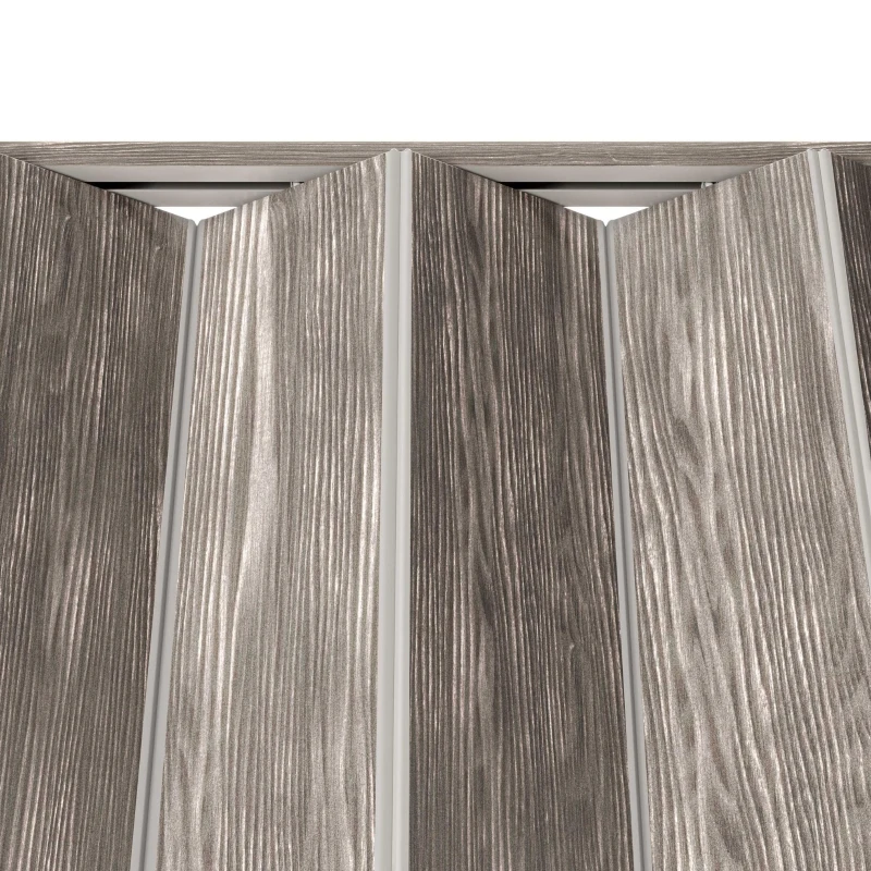 Sleek Foldable Accordion Door with Double-Walled Panels, Space-Saving Interior PVC Sliding Door for Bedroom and Closet, 36" L x 1" W x 80" H, Taupe