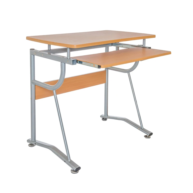 Compact Computer Desk with Slide-Out Keyboard Tray and Printer Shelf, Modern Writing Table for Home Office, 43" L x 19.5" W x 30" H, Cherry
