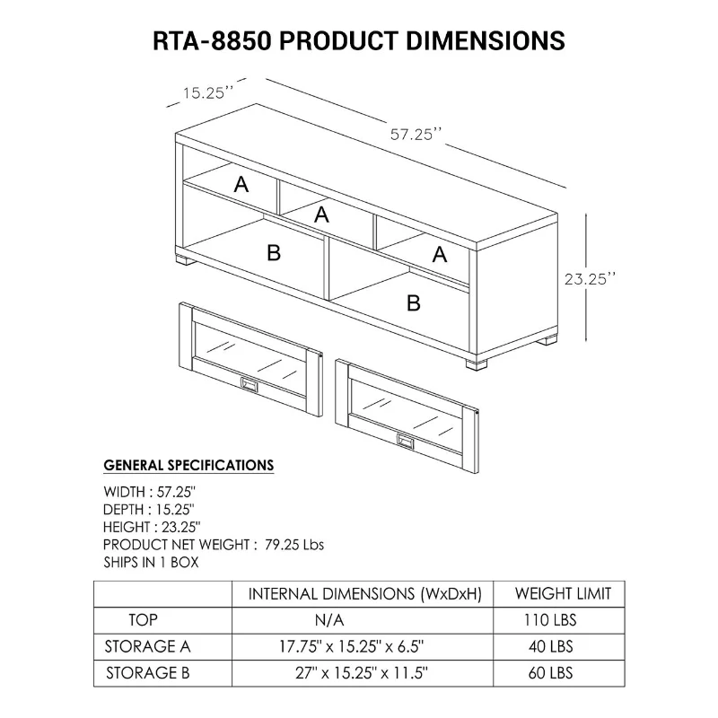 Sleek Durbin TV Stand with Glass Panel Cabinets and Cable Management, Modern Media Sideboard Cabinet for Living Room, 57" L x 15" W x 23" H, Espresso