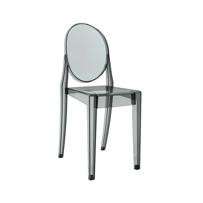 Set of 4 Ghost Chairs with Durable Acrylic Construction, Ideal Event Chairs for Formal Events and Casual Gatherings, 14.5" L x 20" W x 35.5" H, Gray