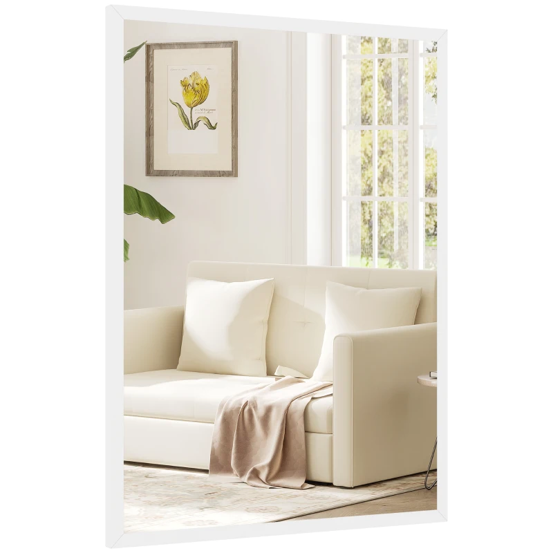 HOMCOM 22" x 30" Bathroom Mirror for Wall, Rectangular Mirror for Living Room, Bedroom, Entryway, White