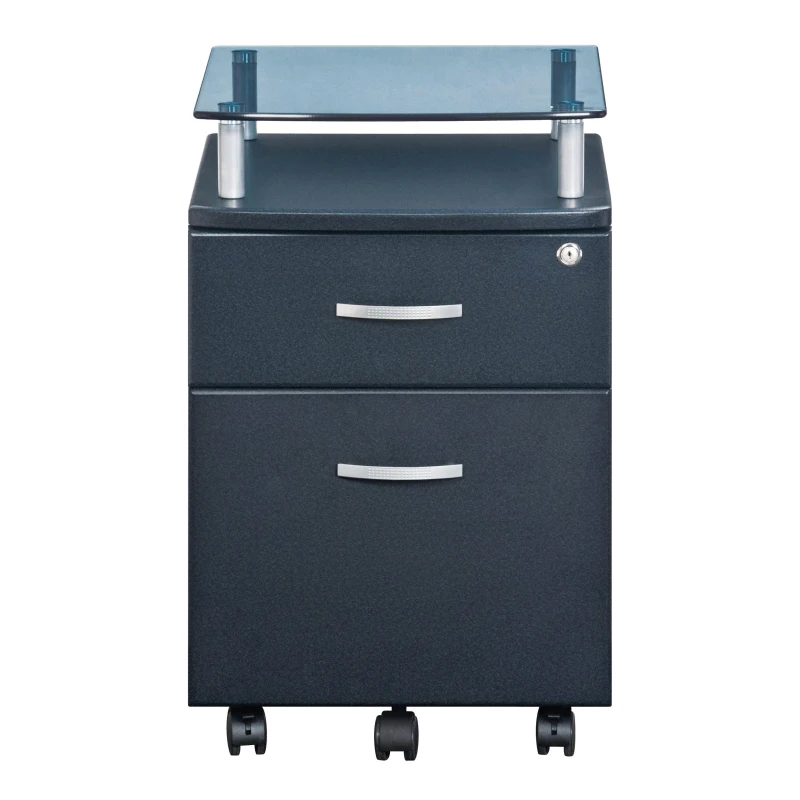 Compact File Cabinet with Hanging Drawers and Locking Design, Locking Storage Unit for Offices and Study Rooms, 15.5" L x 17.5" W x 24" H, Black