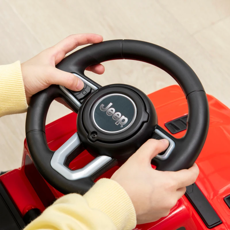Aosom Kids Ride on Push Car, with Engine Sounds & Under-Seat Storage, Foot-to-Floor Ride on Sliding Car with Horn, Sit and Scoot Ride on Toy, Ages 1.5-3 Years, Red